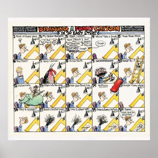 20 étapes faciles pour un dessin amusant Poster (Devant)