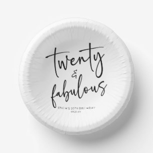 20 & fabelhafte Minimalistische 20. Geburtstagspar Pappteller