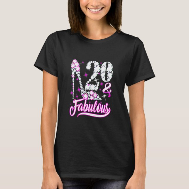 20 & Fabulous 20th Birthday  Funny Pink Diamond Sh T-Shirt (Vorderseite)