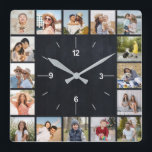 20 Foto Collage Imitats Black Chalkboard Quadratische Wanduhr<br><div class="desc">Erstellen Sie Ihre eigenen Imitats Black Chalkboard, Foto Collage Wall Uhr für Weihnachten, Geburtstage, Hochzeiten, Nebenbücher, Abschlüsse, Vatertag, Muttertag oder andere Besondere Anlass. Fügen Sie Ihre Lieblings-Fotos von Freunden, Familie, Ferien, Hobbys und Haustieren hinzu und Sie haben eine atemberaubende, einmalige Collage aus Foto, perfekt für Zuhause Dekoration, Geschenkspenden oder sogar...</div>