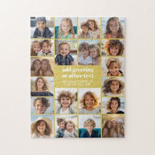 20 Foto-Collage - Weiß mit gelbem Text
