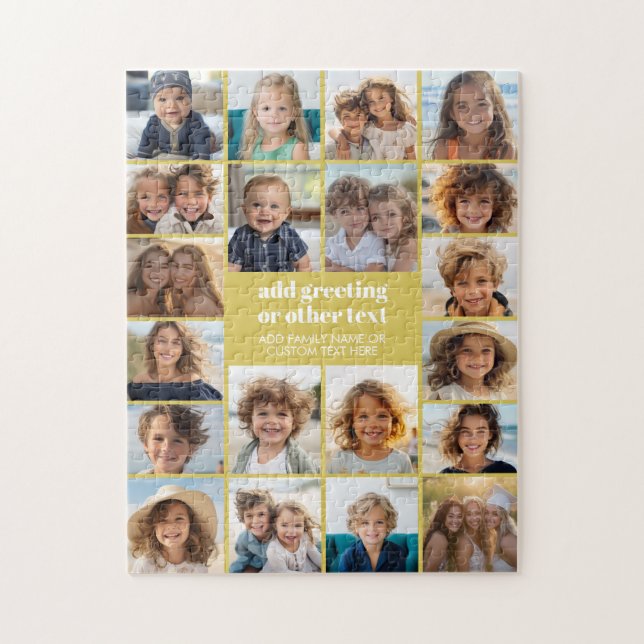20 Foto-Collage - Weiß mit gelbem Text (Vertikal)