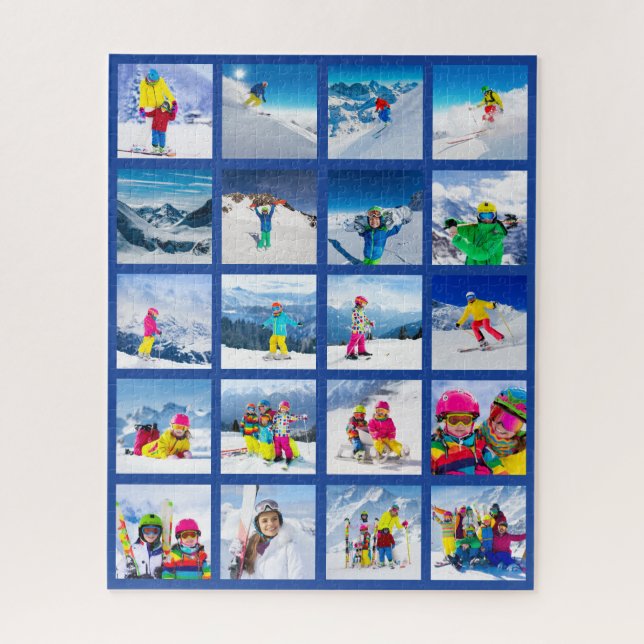 20 Foto-Raster-Collage Dunkelblau (Vertikal)