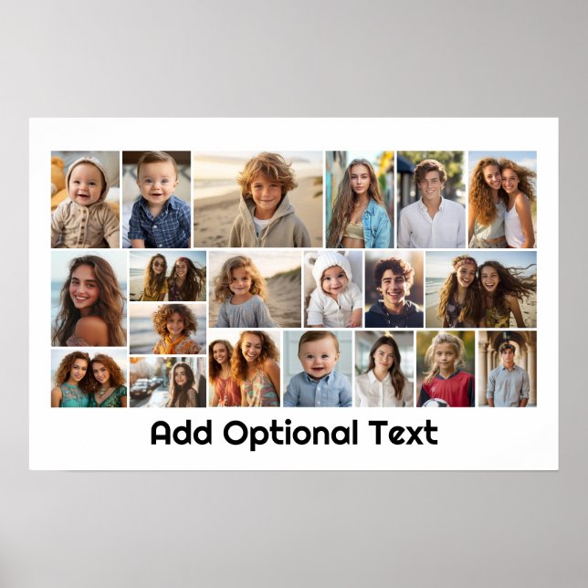 20-Foto-Raster-Collage - Weiß - Mod Typ Weiß Poster (Vorne)