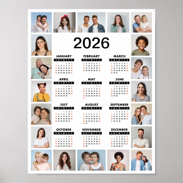 20 FotoCollage 2024 Jahr im Überblick Poster (Vorne)