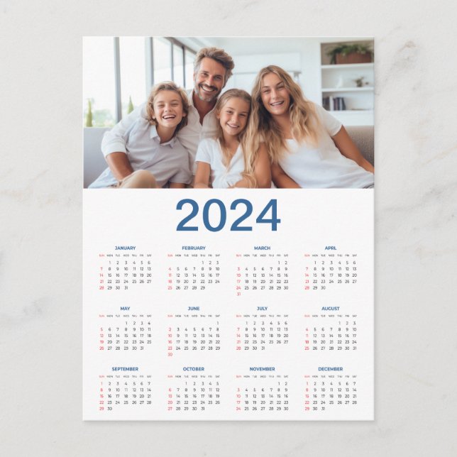 20 FotoCollage 2024 Jahr im Überblick Postkarte (Vorderseite)