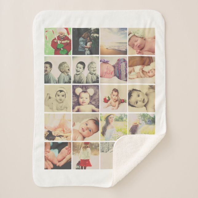 20 FotoCollage Personalisiert Sherpadecke (Vorderseite)