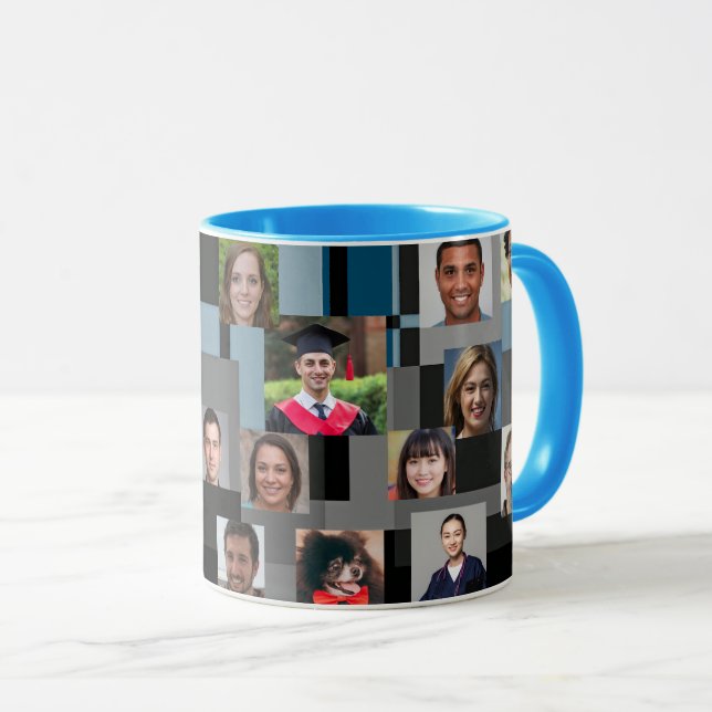 20 Fotos Blau Moderne Liebe Papa Großvater Tasse (VorderseiteRechts)