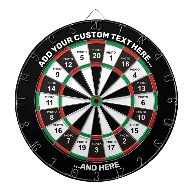 20 Fotos Dartboard mit benutzerdefiniertem Text Dartscheibe (vorne)