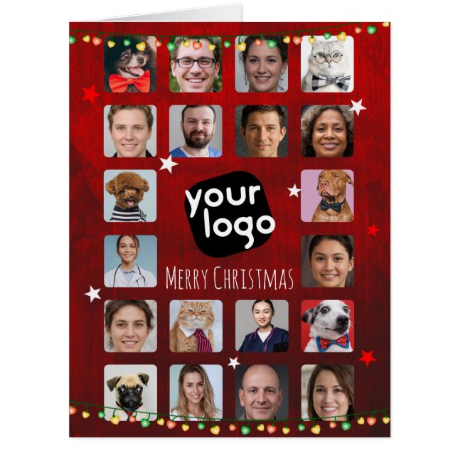 20 Fotos Frohe Weihnachten von Team Branded Card (Vorderseite)