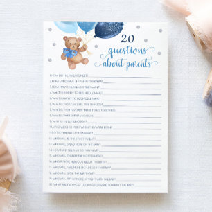 20 Fragen über Eltern Teddy Bär Karte