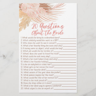 20 Fragen zum Brautparty von Bride Briefpapier