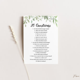 20 Fragen zum Bride Brautparty Game Einladung