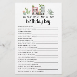 20 Fragen zum Geburtstagsspiel