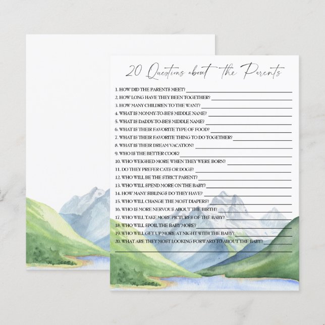 20 Fragen zum Kinderduschspiel der Eltern (Vorne/Hinten)