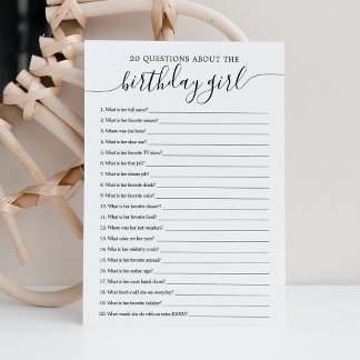 20 Fragen zur Geburtstagskarte Einladung