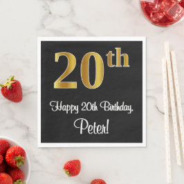20. Geburtstag ~ Elegante Luxuriöse Imitate Gold L Serviette