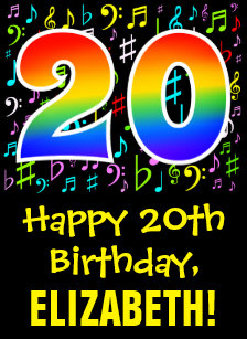 20 Jahre Happy Birthday Karte Mit Luftballons Und Bandern 20