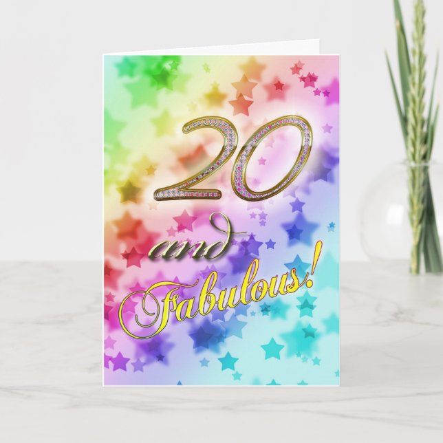 20. Geburtstag für jemanden Fabulous Karte (Vorderseite)