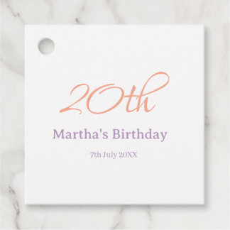 20. Geburtstag grün lila Name einfach trendy Mode Geschenkanhänger