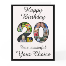 20. Geburtstag Happy 20 Text und Foto Vorlage