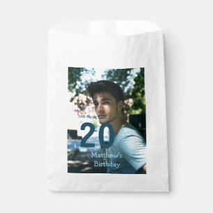 20. Geburtstag hinzufügen Name Foto Datum Mann wei Geschenktütchen