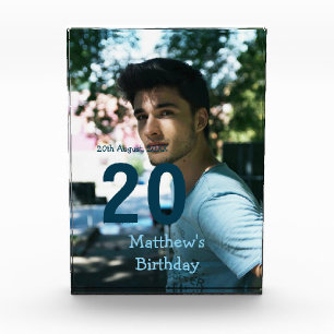20. Geburtstag Name Foto Datum Mann Blau Weiß