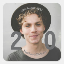 20. Geburtstag Name Foto Datum Mann Blau Weiß s