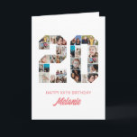 20. Geburtstag Nummer 20 FotoCollage Personalisier Karte<br><div class="desc">Feiern Sie den 20. Geburtstag mit dieser niedlichen Karte. Es ist eine personalisierte Geburtstagskarte für Fotos, mit der Sie ein wirklich einzigartiges und unvergessliches Design schaffen können. Diese anpassbare Vorlage lasse Ihnen, Ihre eigenen hochgeschätzten Fotos einzufügen und die wertvollen Momente des ganzen Jahres zu erfassen. Diese Karte eignet sich ideal...</div>