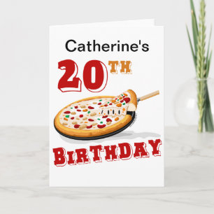 20. Geburtstag Pizza Party Karte