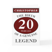 20. Geburtstag Red Genuine Legend Ihren Namen hinz