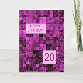 20. Geburtstag rosa Musterkarte Karte