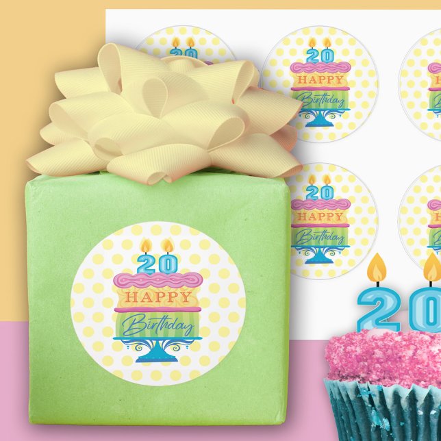 20. Geburtstag Runder Aufkleber (Von Creator hochgeladen)