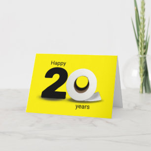20. Geburtstag Toilettenpapierrolle Karte