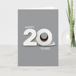 20. Geburtstag Toilettenpapierrolle Karte