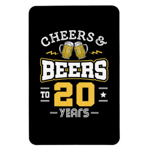 20. Geburtstagsjubiläum und Bier Geburtstag Magnet