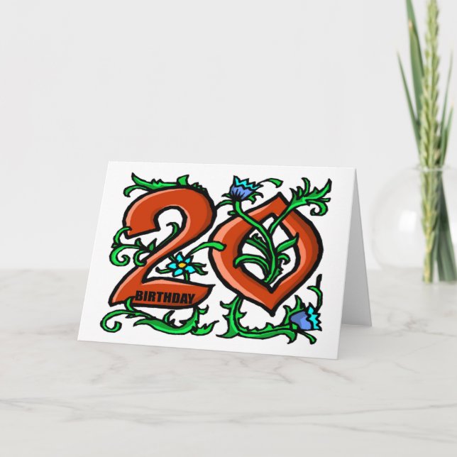 20. Geburtstagskarte Karte (Vorderseite)