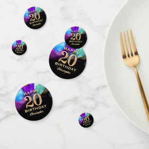 20. Geburtstagsparty Black and Gold Confetti Konfetti