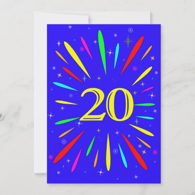 20. Geburtstagsparty Einladung Explosion (Vorderseite)