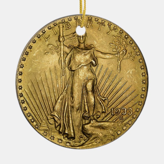 $20 GOLD KERAMIKORNAMENT (Vorne)