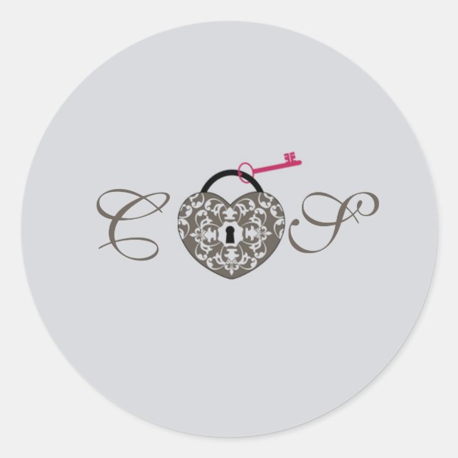20 Heart Lock Gastgeschenk Hochzeit Sticker (Vorderseite)
