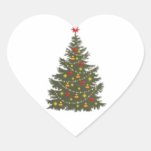20 herzförmige Weihnachtsaufkleber Herz-Aufkleber