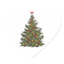 20 herzförmige Weihnachtsaufkleber