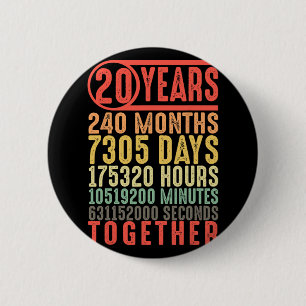 20. Hochzeit Jubiläum Ihm ihre Matching Paare Button