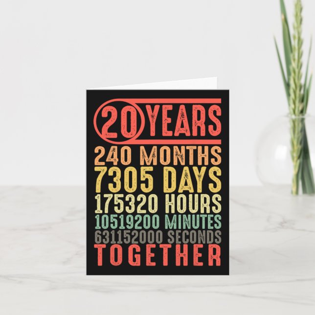 20. Hochzeit Jubiläum Ihm ihre Matching Paare Karte (Vorderseite)