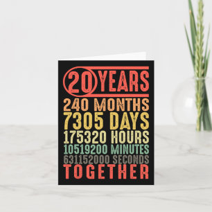 20. Hochzeit Jubiläum Ihm ihre Matching Paare Karte