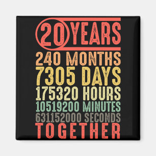 20. Hochzeit Jubiläum Ihm ihre Matching Paare Magnet