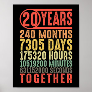 20. Hochzeit Jubiläum Ihm ihre Matching Paare Poster