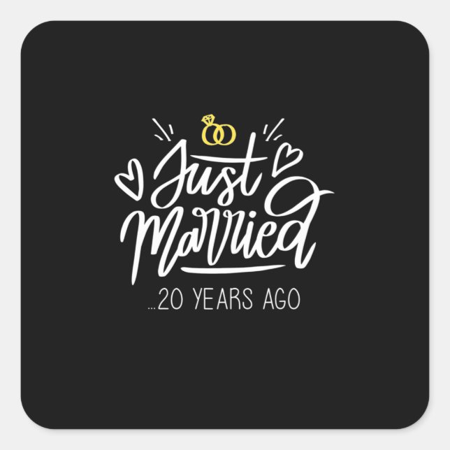 20. Hochzeit Quadratischer Aufkleber (Vorderseite)