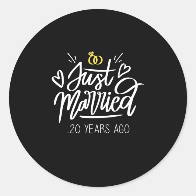 20. Hochzeit Runder Aufkleber (Vorderseite)